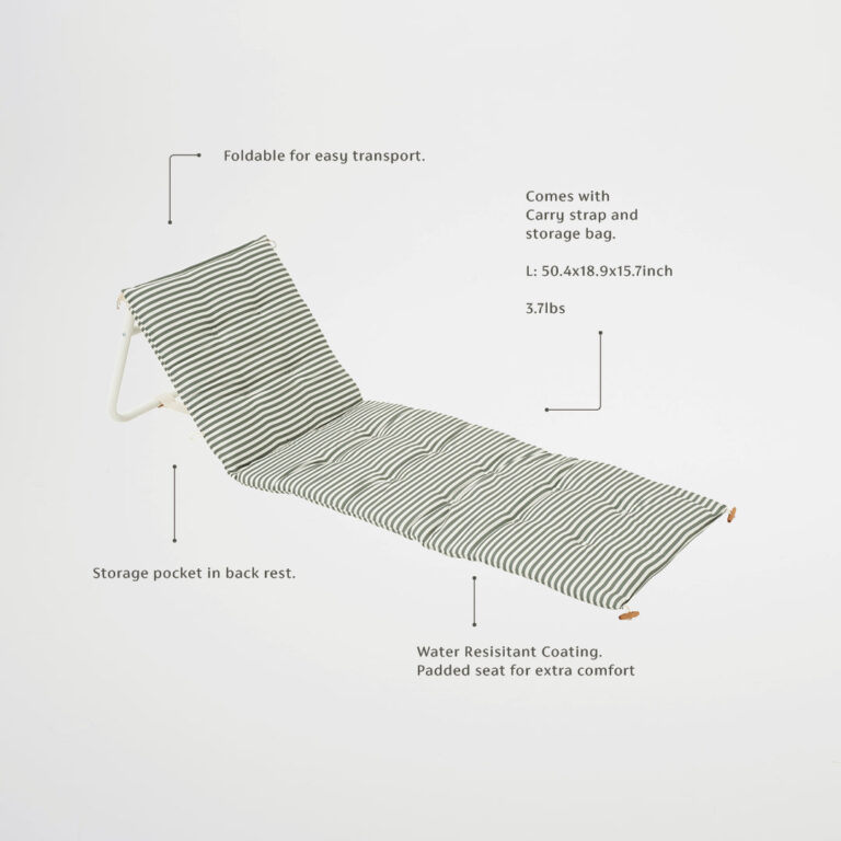 Chaise De Plage Inclinable Olive Vacay Confortable Detente Exterieure Garantie 3