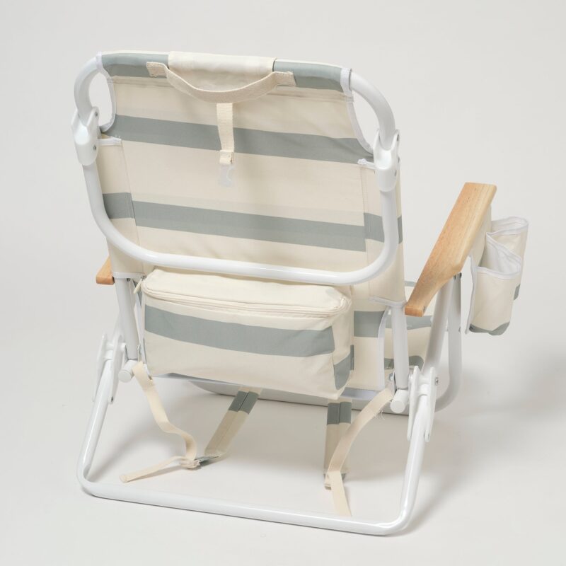 Chaise De Plage Rayee La Palma Sauge Confort Luxe Pour Exterieur Et Detente 1