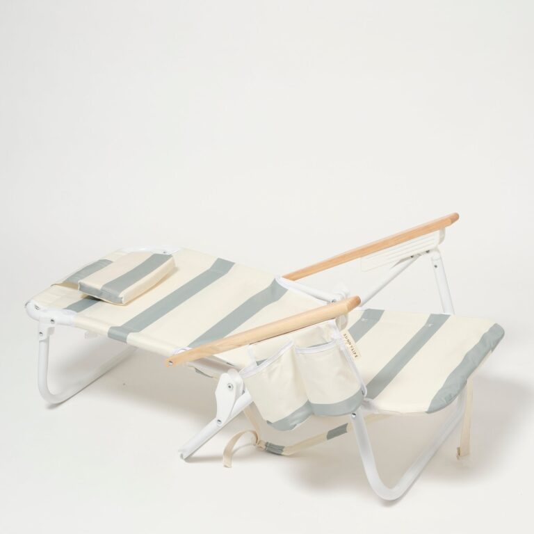 Chaise De Plage Rayee La Palma Sauge Confort Luxe Pour Exterieur Et Detente