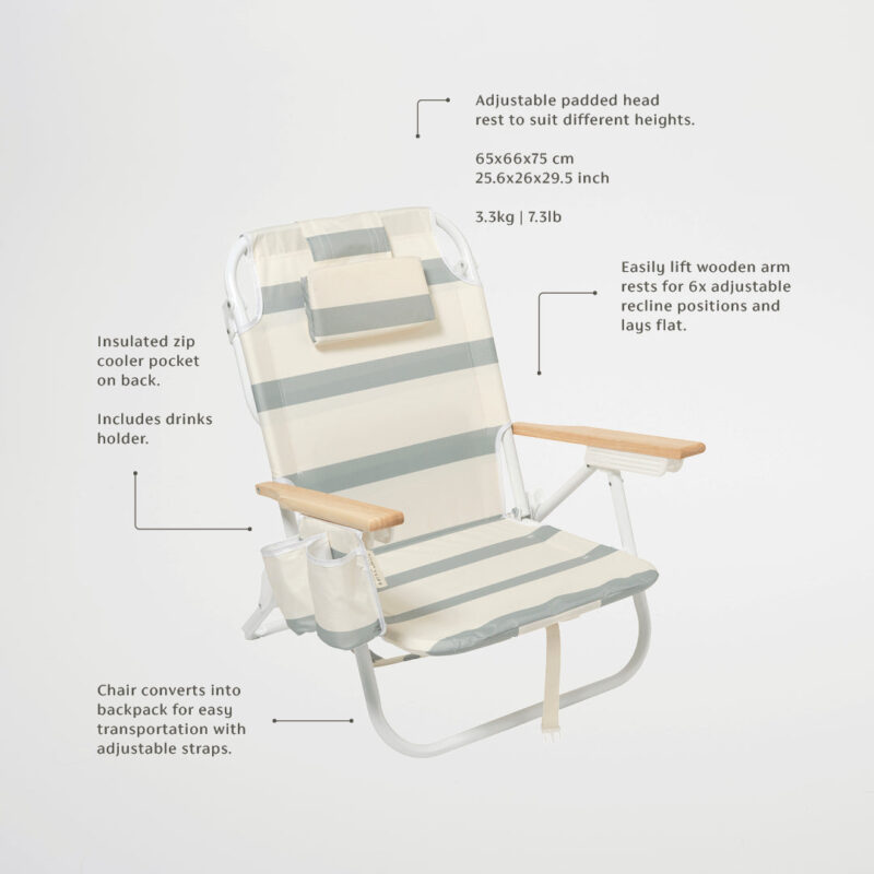 Chaise De Plage Rayee La Palma Sauge Confort Luxe Pour Exterieur Et Detente 9
