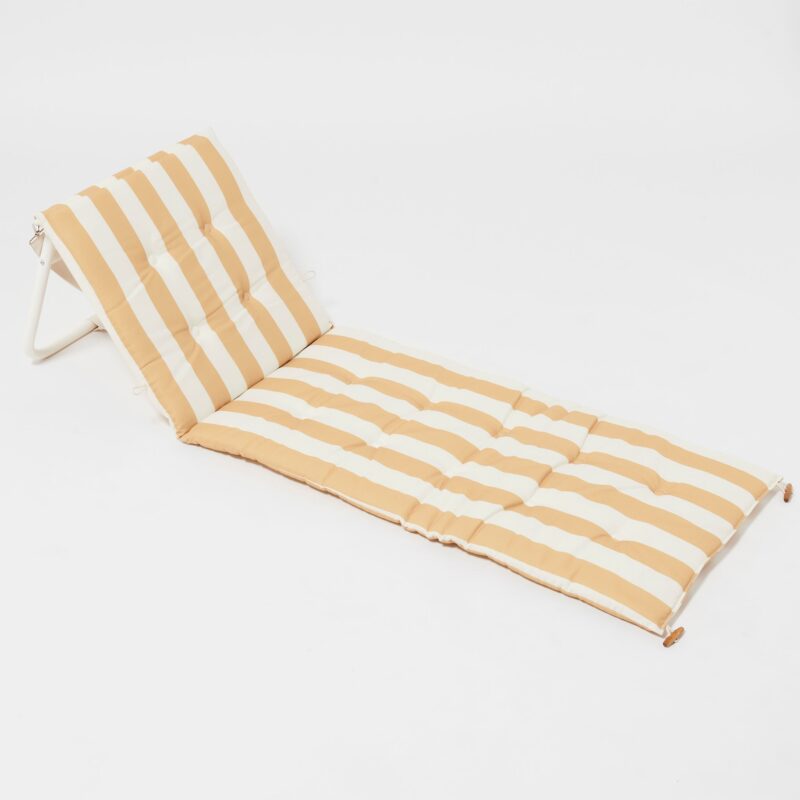 Chaise Longue De Plage Rayee Moutarde Doree Mango Bay Confortable Et Pliable Pour Lexterieur 7