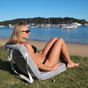 Chaise Pliante Portable Rayures Resort Ideale Camping Plage Jardin 8