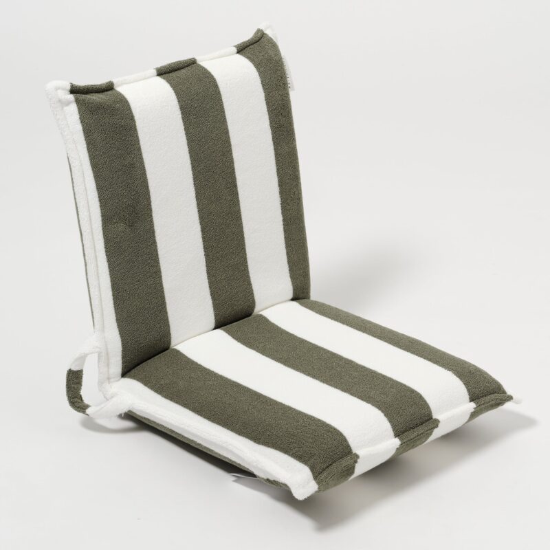 Serviette De Plage Rayee Olive Confortable Et Transportable 10