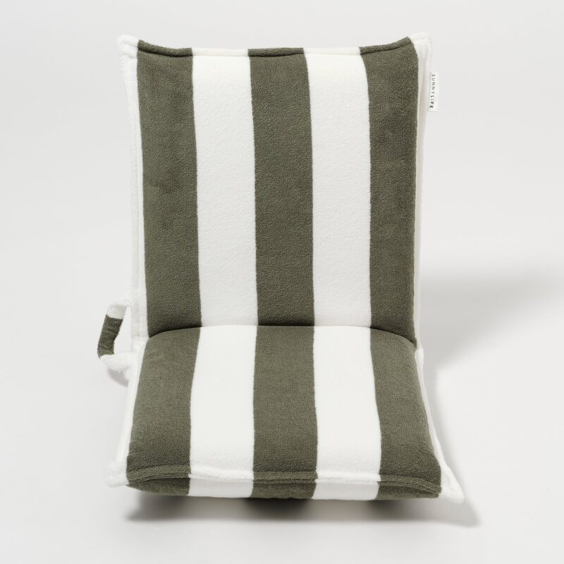 Serviette De Plage Rayee Olive Confortable Et Transportable 9