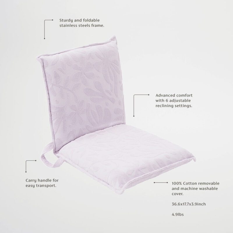 Siege Pliant Confortable Lilas Pastel Luxe Ideal Exterieur Et Detente 4